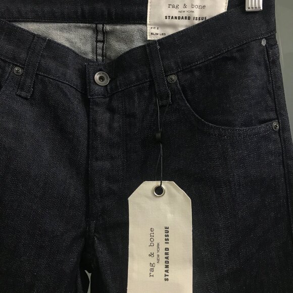 Rag & Bone Slim Fit Dark Indigo Authentic Stretch Jeans - Picture 9 of 10